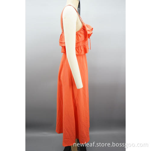 Neues Design Mode Girls ärmelloses Rüschengurtkleid
